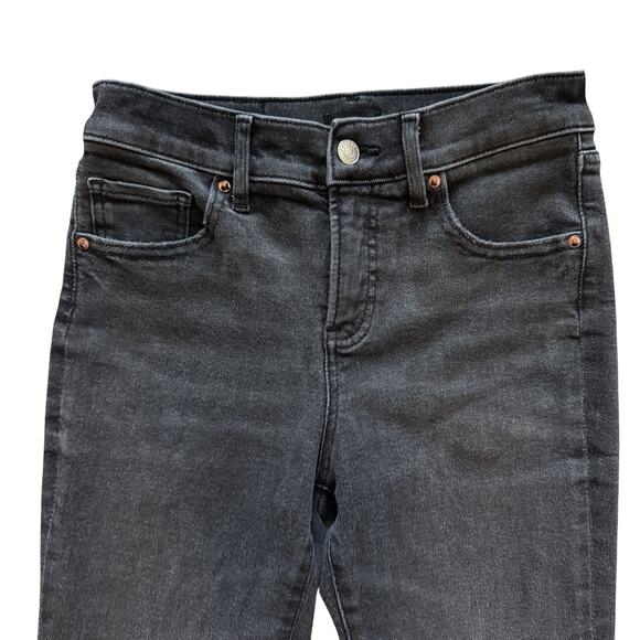 Express Jeans Women's Sz 2S 2 Short Black Skyscraper Mid Rise Flare Slit bootcut - Picture 3 of 14